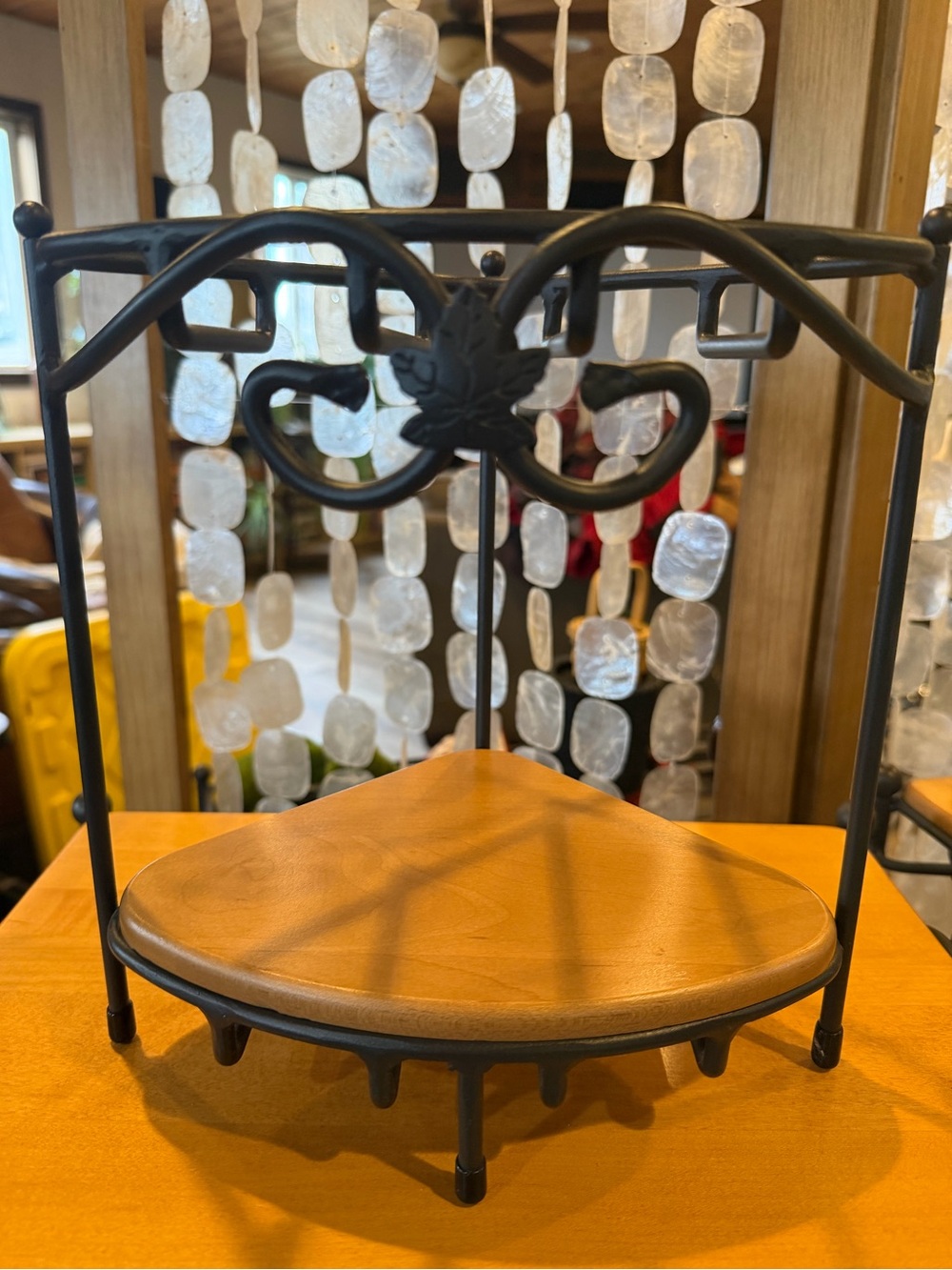 Longaberger Small 2 Tier Corner Shelf with 1 Wood Shelf